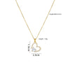 Women's Copper Gold Plated Heart Shape Mixed Gemstone Inlay Zircon Necklace O Chain Light Luxury Style