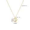 Women's Copper Gold Plated Heart Shape Mixed Gemstone Inlay Zircon Necklace O Chain Light Luxury Style