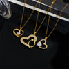 Women's Copper Gold Plated Heart Shape Mixed Gemstone Inlay Zircon Necklace O Chain Light Luxury Style