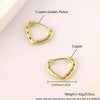 Women's Copper Golden Colorpreserving Plated Minimalist Hollow Heart Shape Geometric Style Earrings