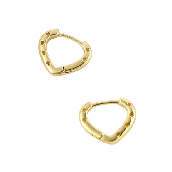 Women's Copper Golden Colorpreserving Plated Minimalist Hollow Heart Shape Geometric Style Earrings
