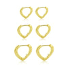 Women's Copper Golden Colorpreserving Plated Minimalist Hollow Heart Shape Geometric Style Earrings
