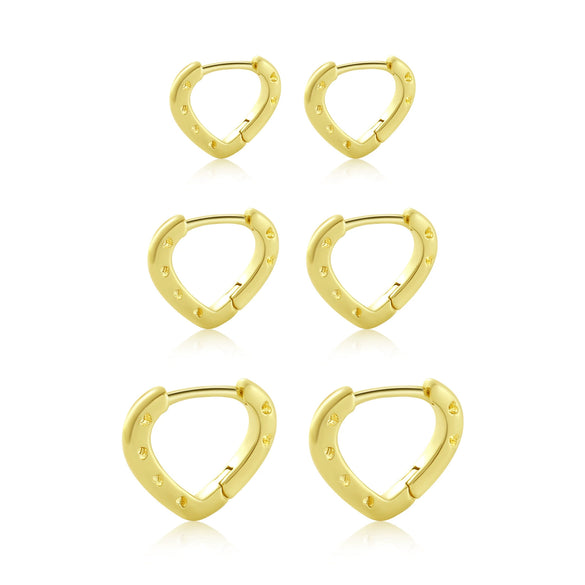 Women's Copper Golden Colorpreserving Plated Minimalist Hollow Heart Shape Geometric Style Earrings