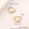 Women's Copper Golden Colorpreserving Plated Minimalist Hollow Heart Shape Geometric Style Earrings