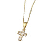 Women's Copper Goldplated Diamondencrusted Cross Minimalist O Chain Necklace