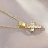 Women's Copper Goldplated Diamondencrusted Cross Minimalist O Chain Necklace