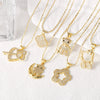 Women's Copper Goldplated Geometric Love Star Pendant Bamboo Chain Necklace