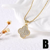 Women's Copper Goldplated Geometric Love Star Pendant Bamboo Chain Necklace