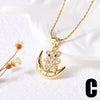 Women's Copper Goldplated Geometric Love Star Pendant Bamboo Chain Necklace