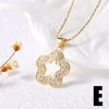 Women's Copper Goldplated Geometric Love Star Pendant Bamboo Chain Necklace