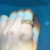 Women's Copper Goldplated Ring With Geometric Zircon Design
