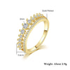 Women's Copper Goldplated Ring With Geometric Zircon Design
