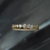 Women's Copper Goldplated Ring With Geometric Zircon Design