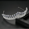 Women's Copper Headband With Inlaid Zircon Drop Details Retro Electroplated Wedding Crown Hair Accessory