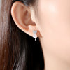 Women's Copper Heart Earrings With Zircon Accents Geometric Design And Electroplated Finish