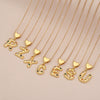 Women's Copper Heart Letter Pendant Necklace With Colorful Zircon And Letter Pattern