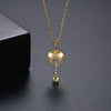 Women's Copper Heart Pendant Necklace With Zircon Inlay Electroplated Finish And Ochain Fashion Jewelry