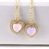 Women's Copper Heart Pendant Necklace With Zircon Inlay Water Wave Chain Electroplated Simple Elegant Classic Jewelry