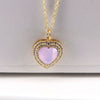Women's Copper Heart Pendant Necklace With Zircon Inlay Water Wave Chain Electroplated Simple Elegant Classic Jewelry