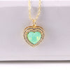 Women's Copper Heart Pendant Necklace With Zircon Inlay Water Wave Chain Electroplated Simple Elegant Classic Jewelry