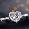 Women's Copper Heart Ring With Micro Set Diamond Accent Electroplated Trendy Love Style Hand Jewelry
