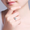 Women's Copper Heart Ring With Micro Set Diamond Accent Electroplated Trendy Love Style Hand Jewelry