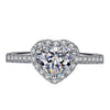 Women's Copper Heart Ring With Micro Set Diamond Accent Electroplated Trendy Love Style Hand Jewelry