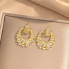 Women's Copper Heart Shape Minimalist Electroplated Circle Ear Studs