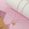 Women's Copper Heart Shaped Cross Pendant Necklace With Electroplated Geometric Design Sweet And Cool Clavicle Chain