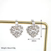 Women's Copper Heart Shaped Earrings With Micro Inlaid Zircon And Gold Electroplated Cut Out Design