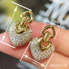 Women's Copper Heart Shaped Geometric Earrings Elegant Jewelry