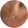 Women's Copper Heart Shaped Necklace With Zircon Inlay Electroplated Chic Clavicle Chain Jewelry