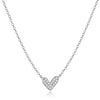 Women's Copper Heart Shaped Necklace With Zircon Inlay Electroplated Chic Clavicle Chain Jewelry