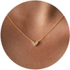 Women's Copper Heart Shaped Necklace With Zircon Inlay Electroplated Chic Clavicle Chain Jewelry