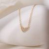 Women's Copper Heart Shaped Necklace With Zircon Inlay Electroplated Chic Clavicle Chain Jewelry