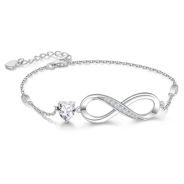 Women's Copper Heart Shaped Zircon Bracelet With Electroplated Simple Elegant Wrist Chain Design