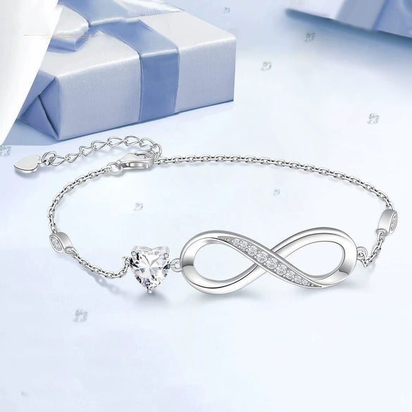Women's Copper Heart Shaped Zircon Bracelet With Electroplated Simple Elegant Wrist Chain Design
