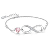 Women's Copper Heart Shaped Zircon Bracelet With Electroplated Simple Elegant Wrist Chain Design