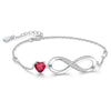 Women's Copper Heart Shaped Zircon Bracelet With Electroplated Simple Elegant Wrist Chain Design