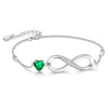 Women's Copper Heart Shaped Zircon Bracelet With Electroplated Simple Elegant Wrist Chain Design