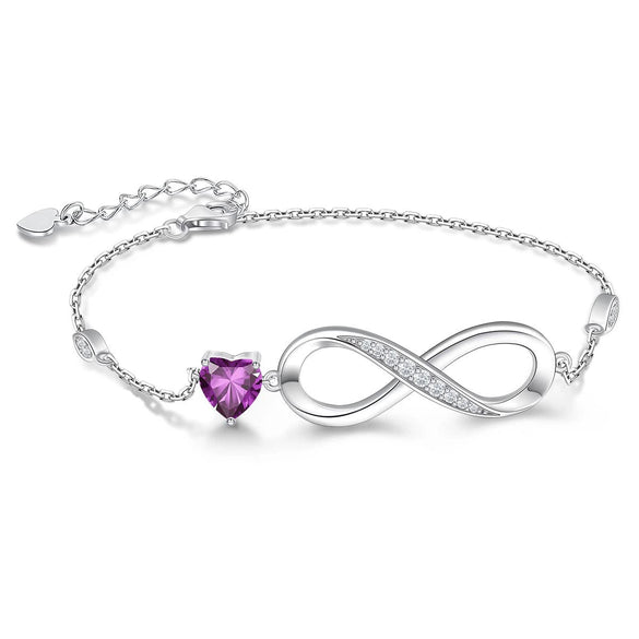 Women's Copper Heart Shaped Zircon Bracelet With Electroplated Simple Elegant Wrist Chain Design