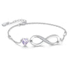 Women's Copper Heart Shaped Zircon Bracelet With Electroplated Simple Elegant Wrist Chain Design