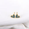 Women's Copper Heart Shaped Zircon Inlaid Earrings Simple Geometric Fashion Jewelry With Diamond Cut Finish