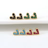 Women's Copper Heart Shaped Zircon Inlaid Earrings Simple Geometric Fashion Jewelry With Diamond Cut Finish