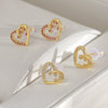Women's Copper Heartshaped And Fivepointed Star Earrings With Electroplating Little Fresh Style