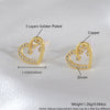 Women's Copper Heartshaped And Fivepointed Star Earrings With Electroplating Little Fresh Style