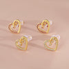Women's Copper Heartshaped And Fivepointed Star Earrings With Electroplating Little Fresh Style