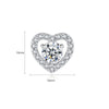 Women's Copper Heartshaped Earrings With Transparent Zircon Simple Fashion Jewelry Set