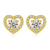 Women's Copper Heartshaped Earrings With Transparent Zircon Simple Fashion Jewelry Set