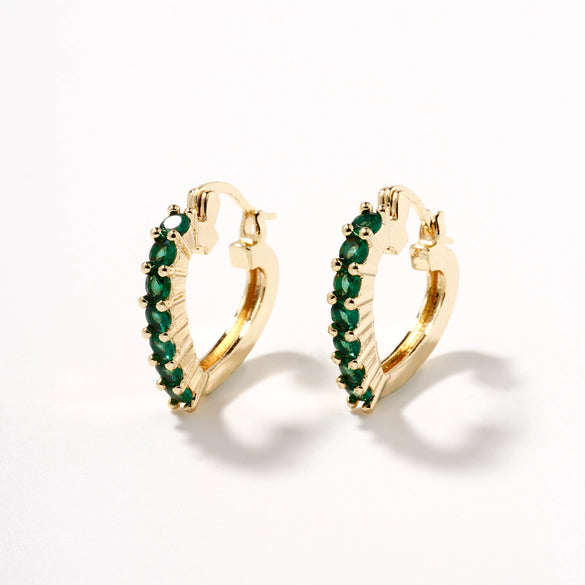 Women's Copper Heartshaped Electroplated Earrings